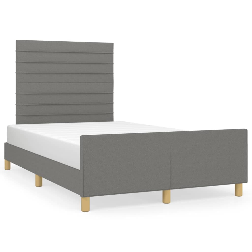 vidaXL Estrutura de Cama sem Colchão Cinza Escuro 120x190 cm Tecido - 4017453950