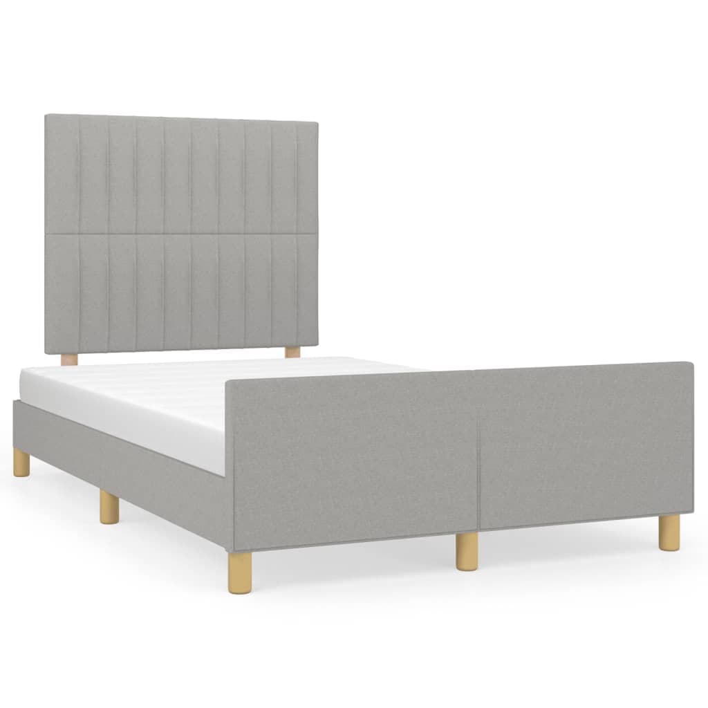 vidaXL Estrutura de cama sem colchão cinza claro tecido