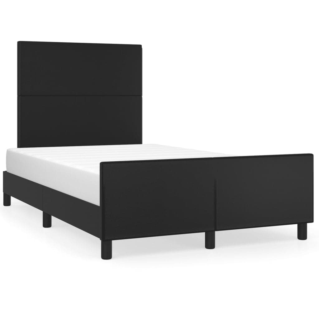 vidaXL Estrutura de cama sem castanho colchão 120x190cm couro do falso
