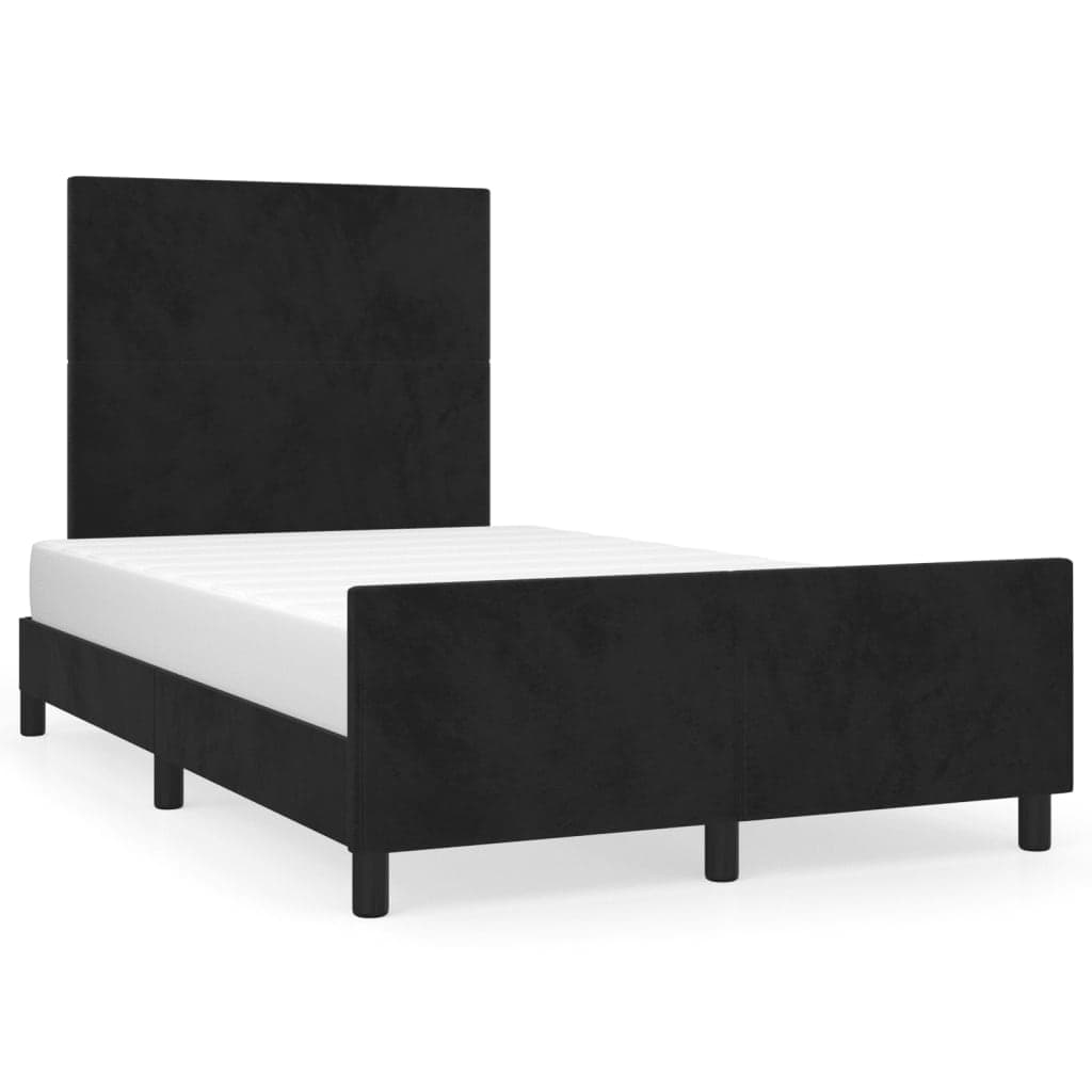 vidaXL Estrutura de Cama com Cabeceira 120x190 cm Veludo Preto - 4072998622