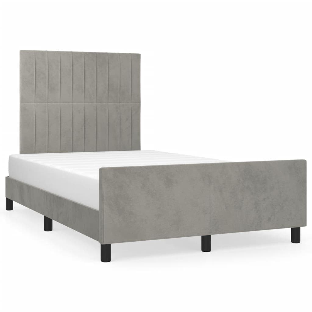 vidaXL Estrutura de cama sem colchão cinza claro Veludo