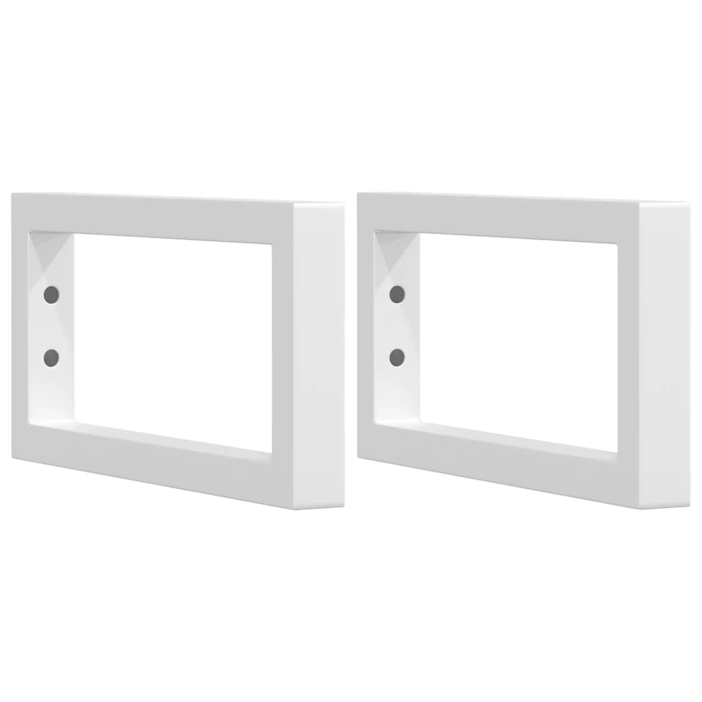vidaXL Suportes de prateleira p/ lavatório 2 pcs aço retangular branco