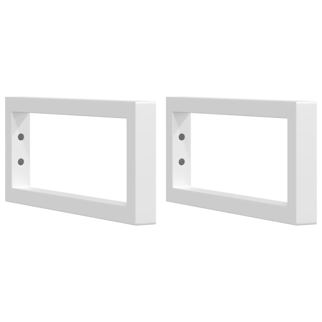 vidaXL Suportes de prateleira p/ lavatório 2 pcs aço retangular branco
