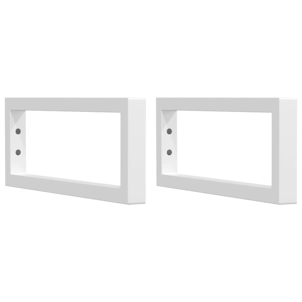 vidaXL Suportes de prateleira p/ lavatório 2 pcs aço retangular branco