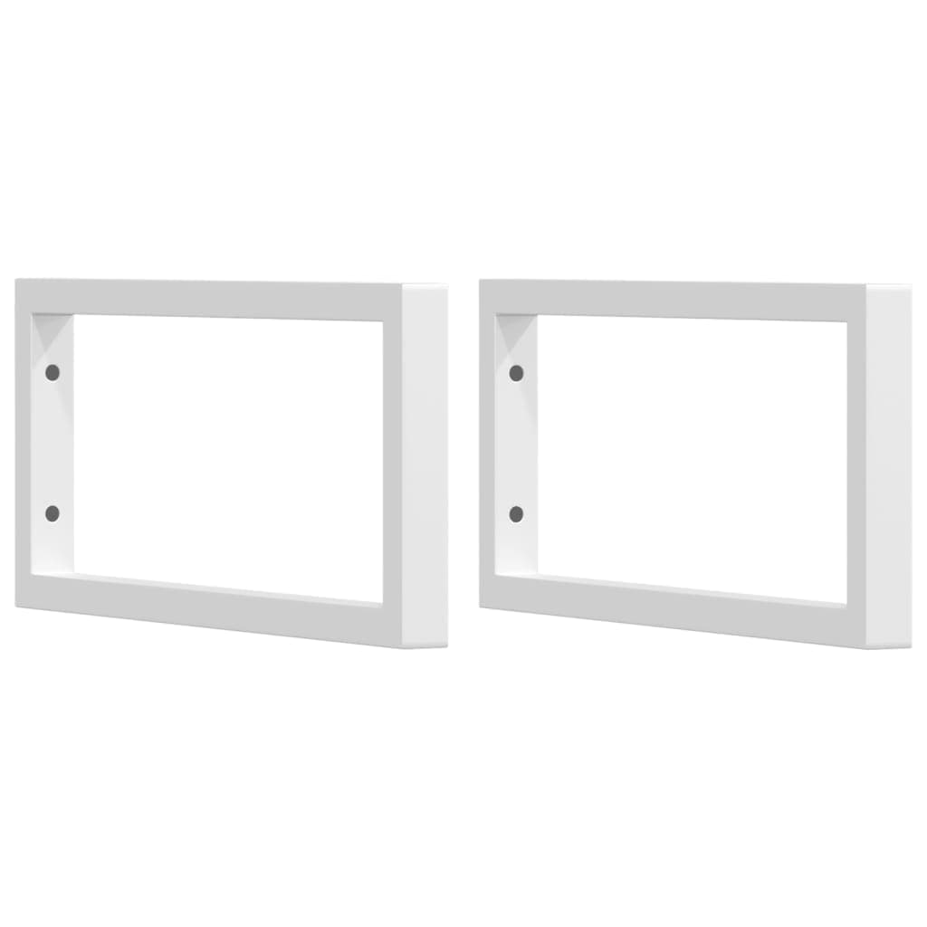 vidaXL Suportes de prateleira p/ lavatório 2 pcs aço retangular branco