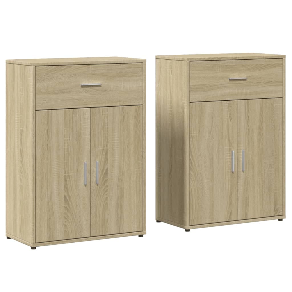 vidaXL Aparadores 2 pcs 60x30x84 cm derivados madeira carvalho sonoma