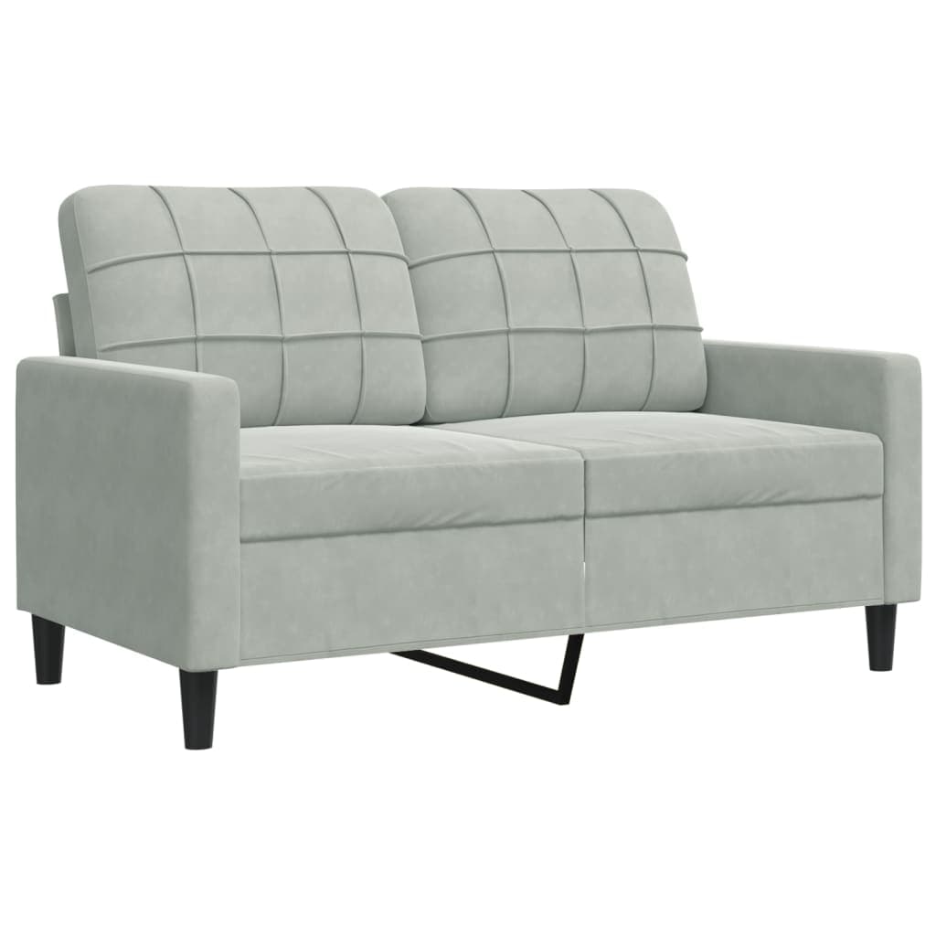Sofá vidaXL 2 Lugares 120 cm Veludo Cinzento-claro - 300685639