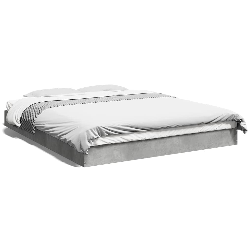 vidaXL Estrutura de cama 160x200 cm derivados de madeira cinza cimento