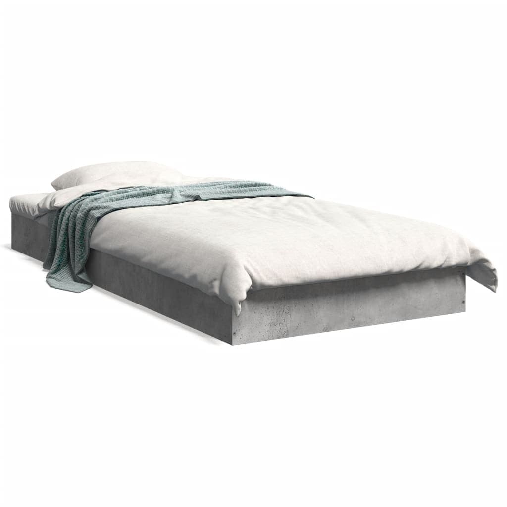 vidaXL Estrutura de Cama 75x190 cm Derivados de Madeira Cinza Cimento - 653839972