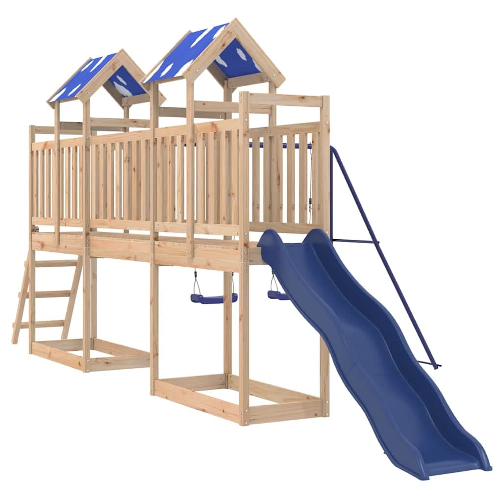 vidaXL Conjunto de Brincar para Exterior Madeira de Pinho Maciça - 4149235503