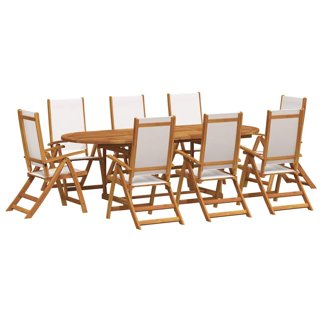 vidaXL 7 pcs conjunto de jantar para jardim acácia maciça e textilene