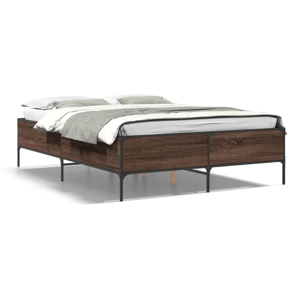 vidaXL Estrutura de Cama 150x200cm Derivados Madeira/metal - 3966348530