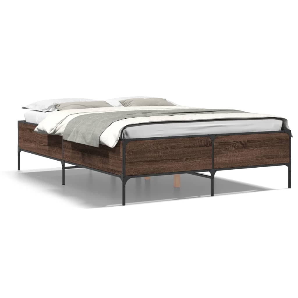 vidaXL Estrutura de Cama 135x190cm Derivados Madeira/metal - 804020679