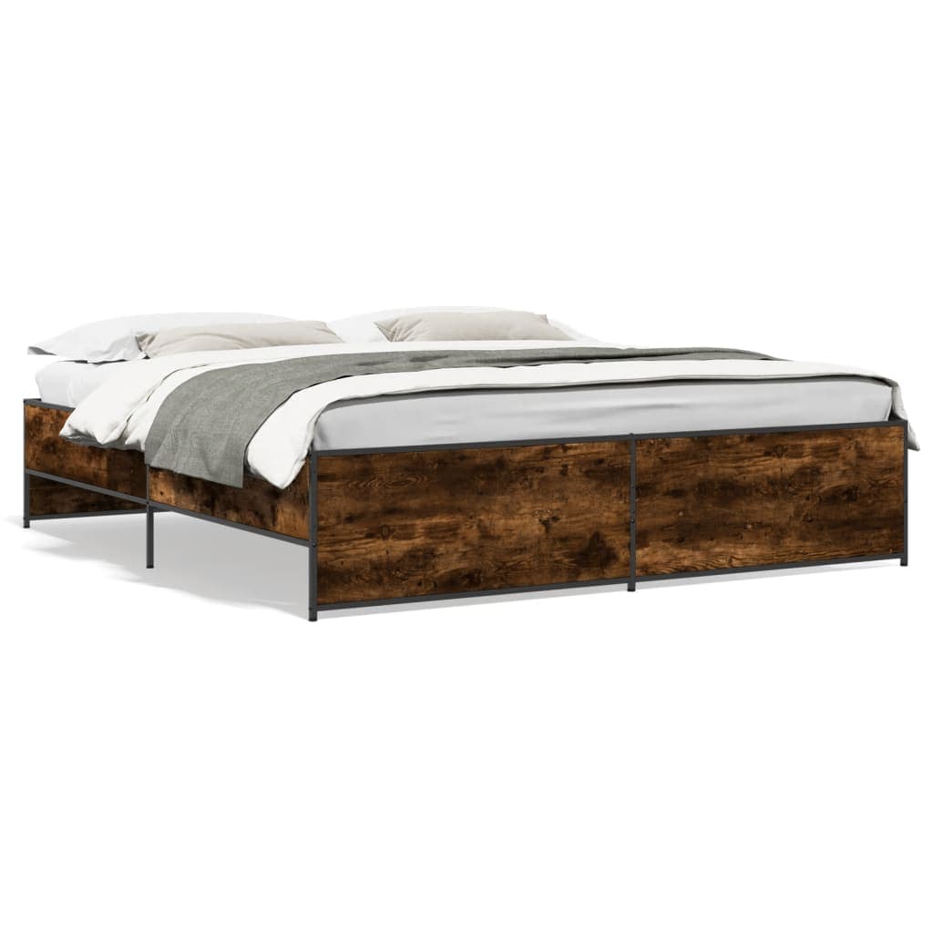 vidaXL Estrutura de cama 180x200 cm derivados madeira/metal