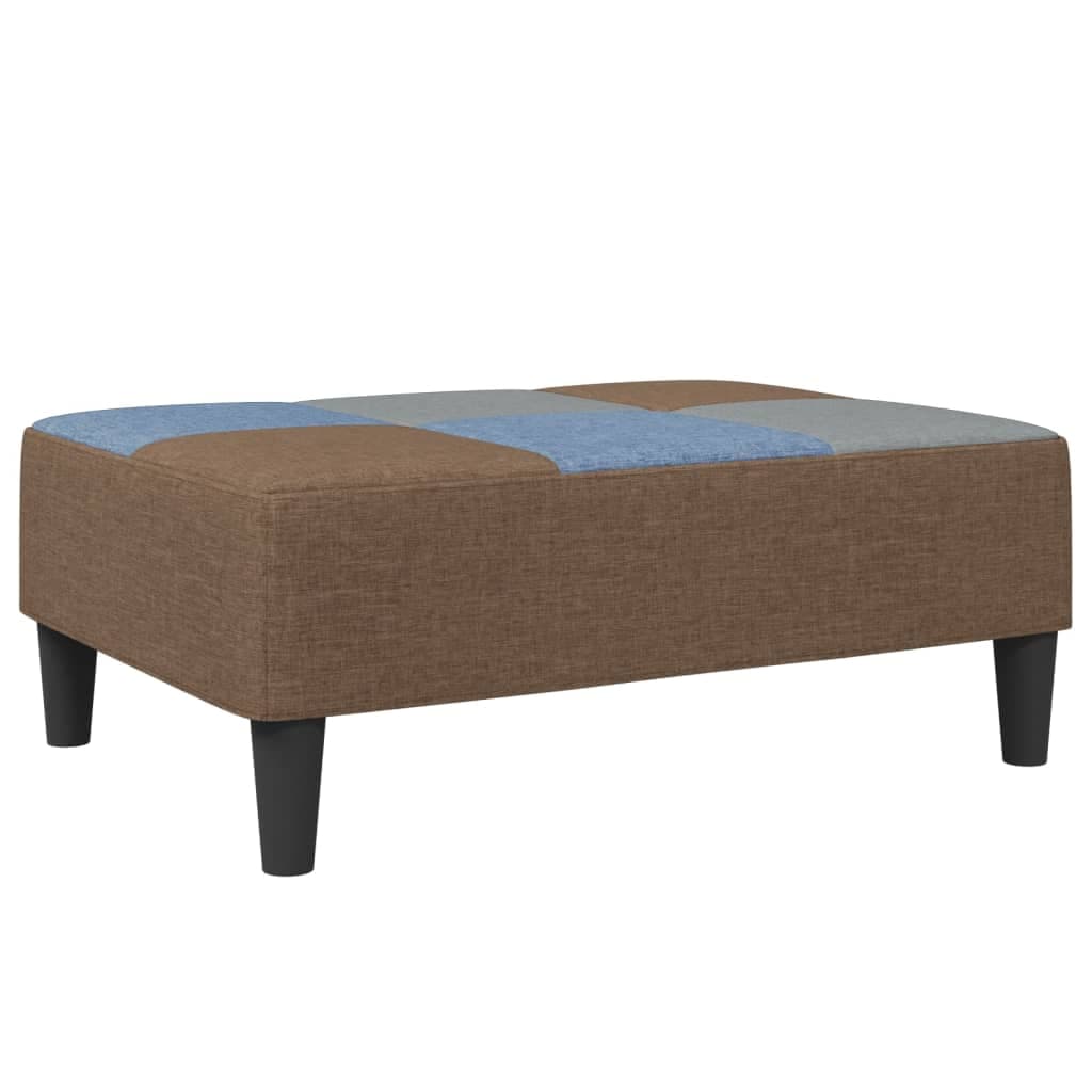 vidaXL Apoio de pés 77x55x31 cm retalhos de tecido