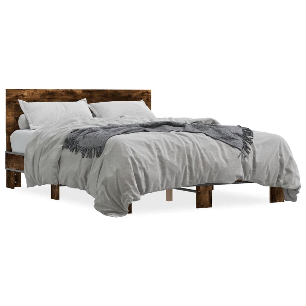 vidaXL Estrutura de Cama 140x200 cm Derivados Madeira/metal - 4189219127