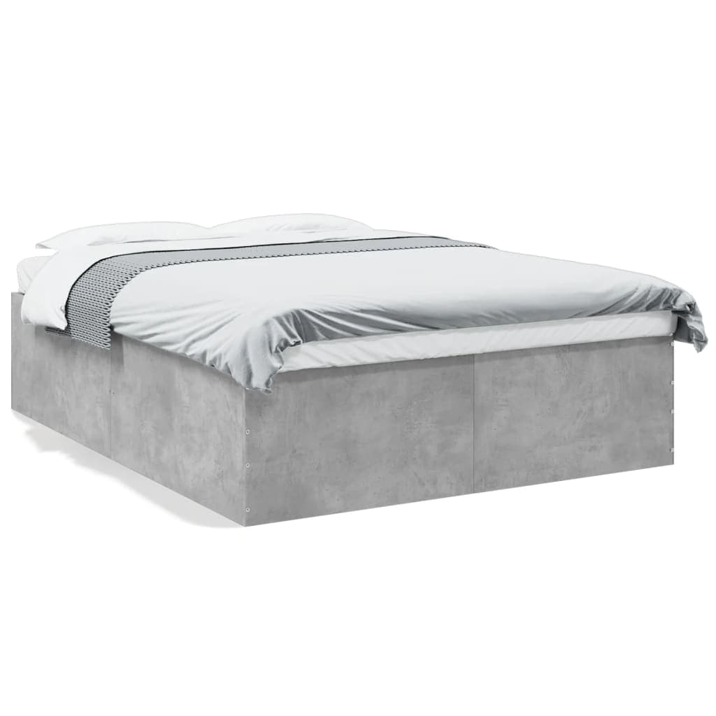 vidaXL Estrutura de Cama 150x200 cm Derivados de Madeira Cinza Cimento - 1103744570
