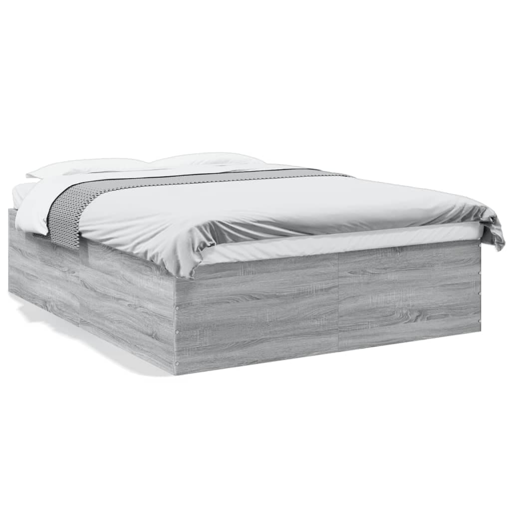 vidaXL Estrutura de Cama 150x200 cm Derivados de Madeira Cinza Sonoma - 1681855947