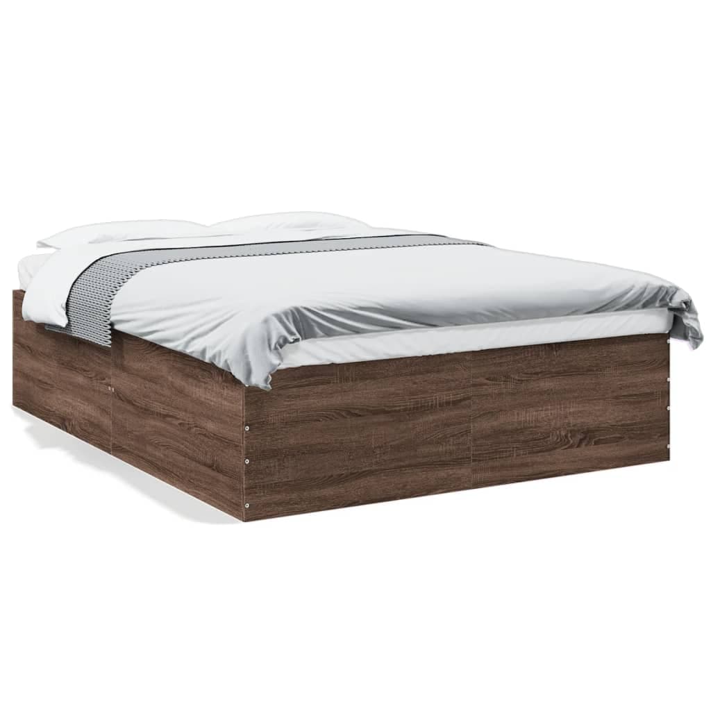 vidaXL Estrutura de Cama 150x200cm Derivados Madeira Carvalho Castanho - 4248192113