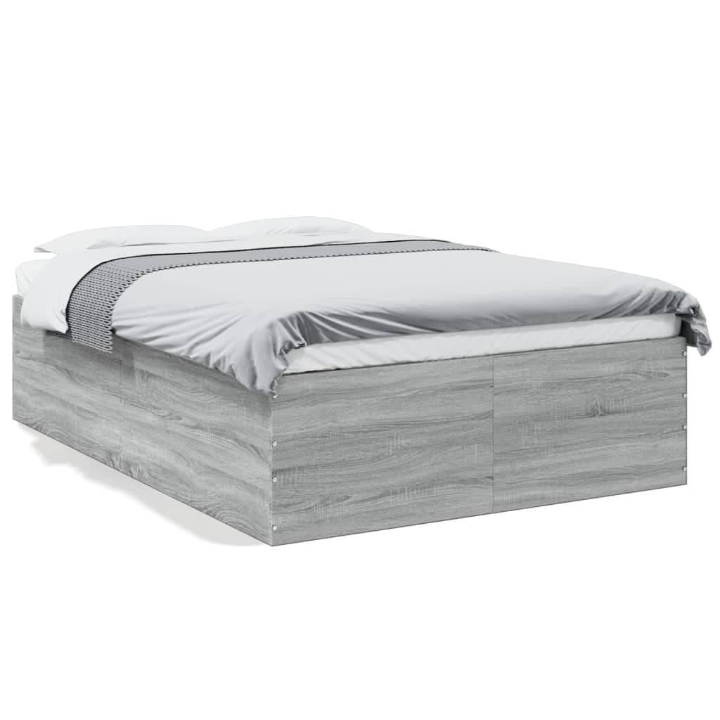 vidaXL Estrutura cama 140x190 cm derivados de madeira cinzento sonoma