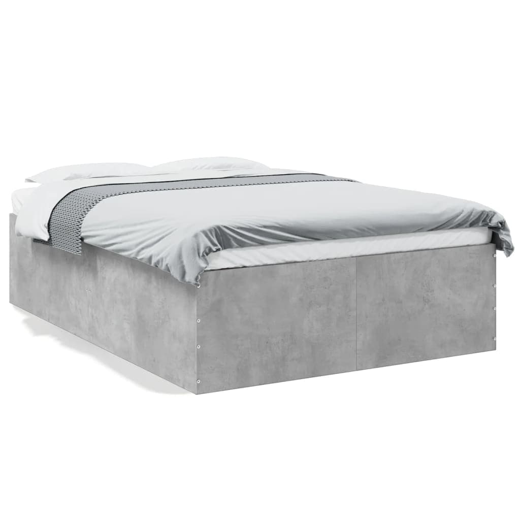vidaXL Estrutura de Cama 135x190 cm Derivados de Madeira Cinza Cimento - 3674609528