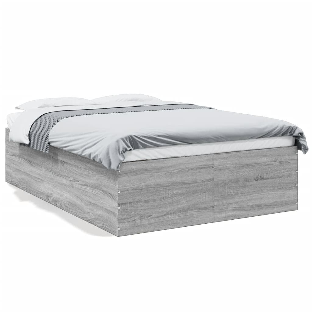 vidaXL Estrutura cama 120x190 cm derivados de madeira cinzento sonoma