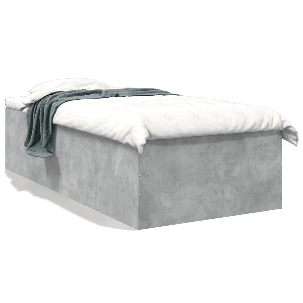 vidaXL Estrutura de Cama 90x190 cm Derivados de Madeira Cinza Cimento - 505750935
