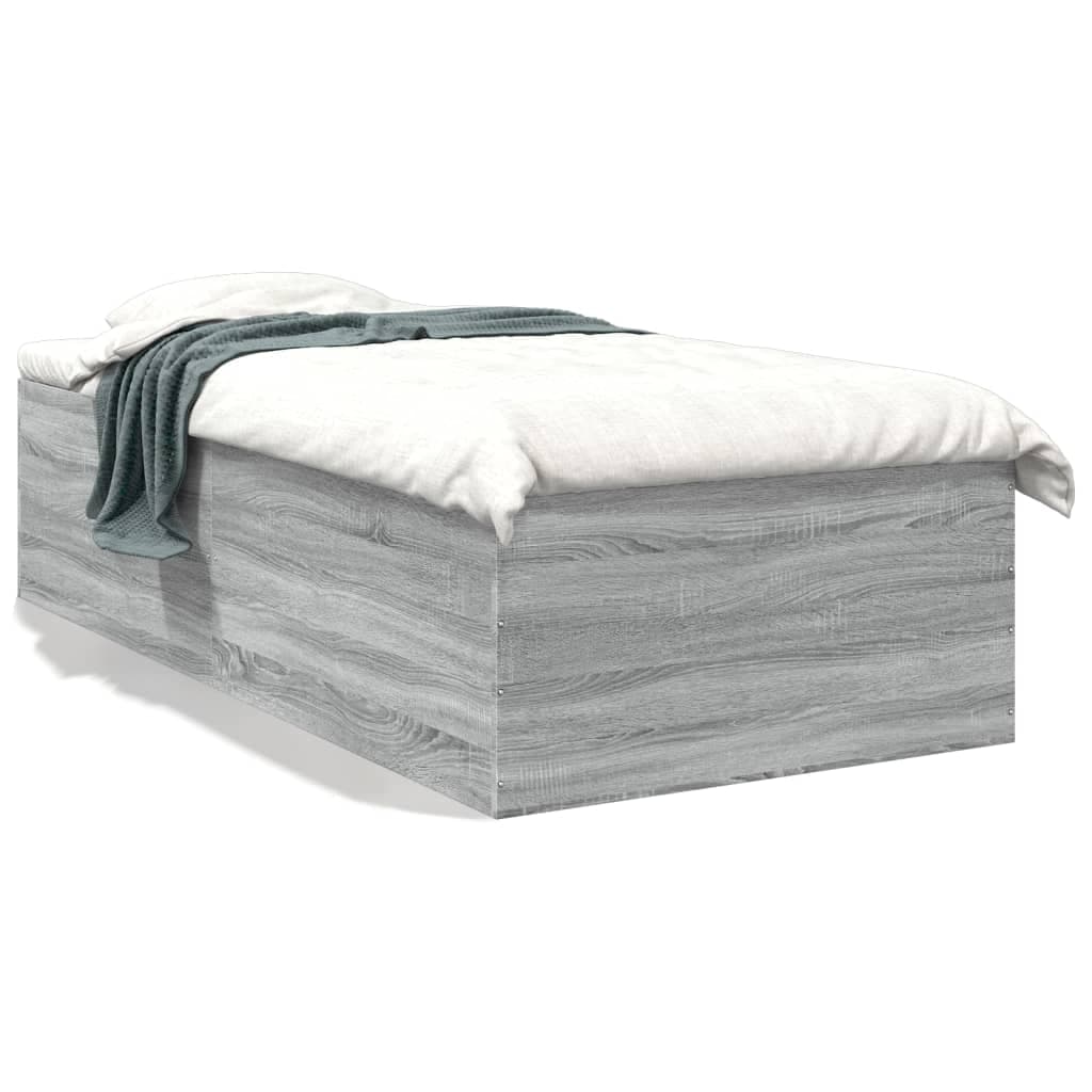 vidaXL Estrutura cama 90x190 cm derivados de madeira cinzento sonoma