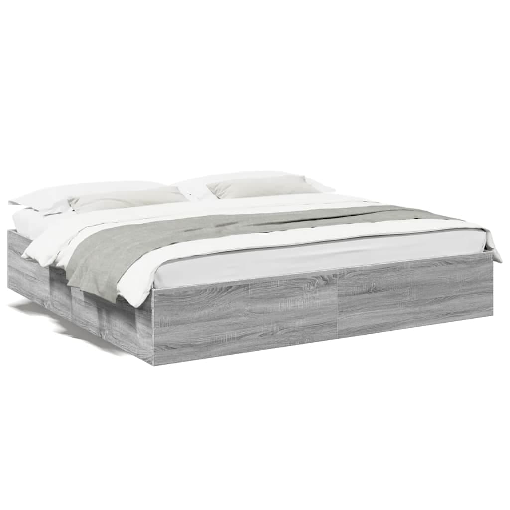 vidaXL Estrutura de Cama 200x200 cm Derivados Madeira Cinzento Sonoma - 2278280192