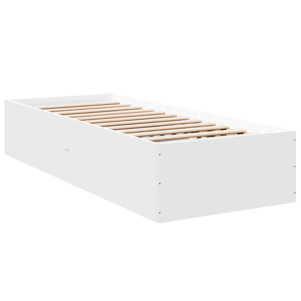 vidaXL Estrutura de cama 90x190 cm derivados de madeira branco