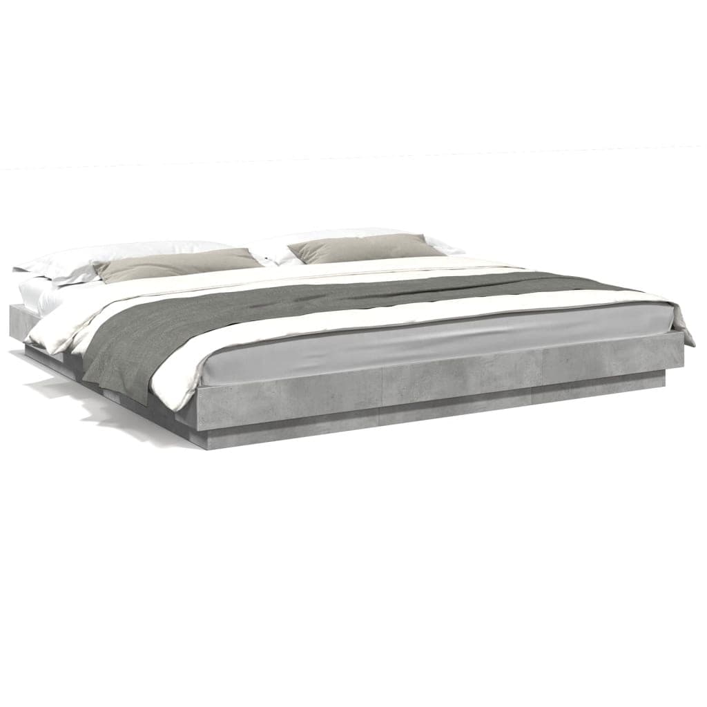 vidaXL Estrutura de cama 180x200 cm derivados de madeira cinza cimento