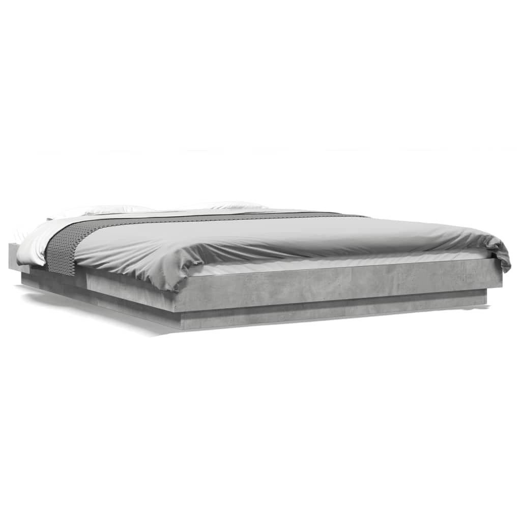 vidaXL Estrutura de Cama 160x200 cm Derivados de Madeira Cinza Cimento - 3594219511