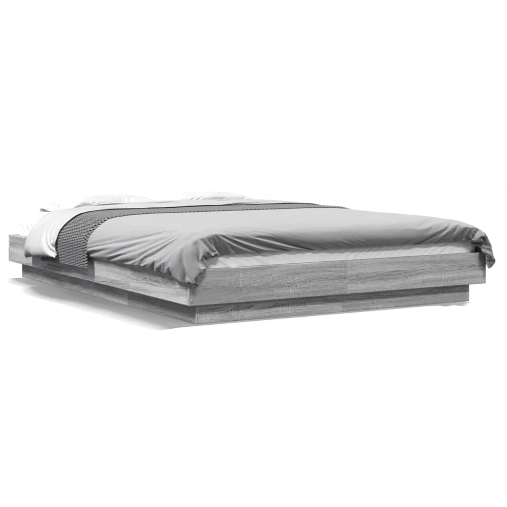 vidaXL Estrutura de Cama 140x200 cm Derivados de Madeira Cinza Sonoma - 1091440210