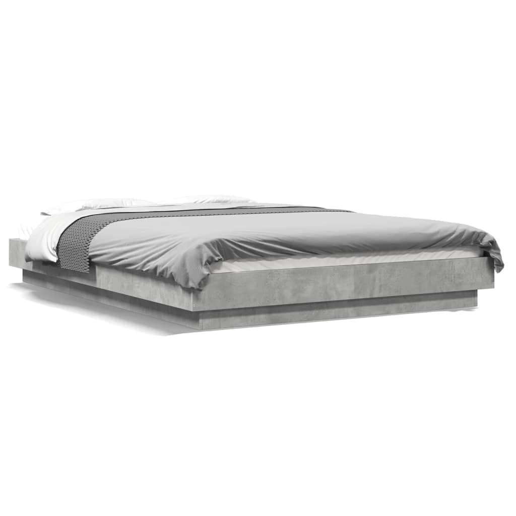 vidaXL Estrutura de Cama 120x190 cm Derivados de Madeira Cinza Cimento - 3114752129