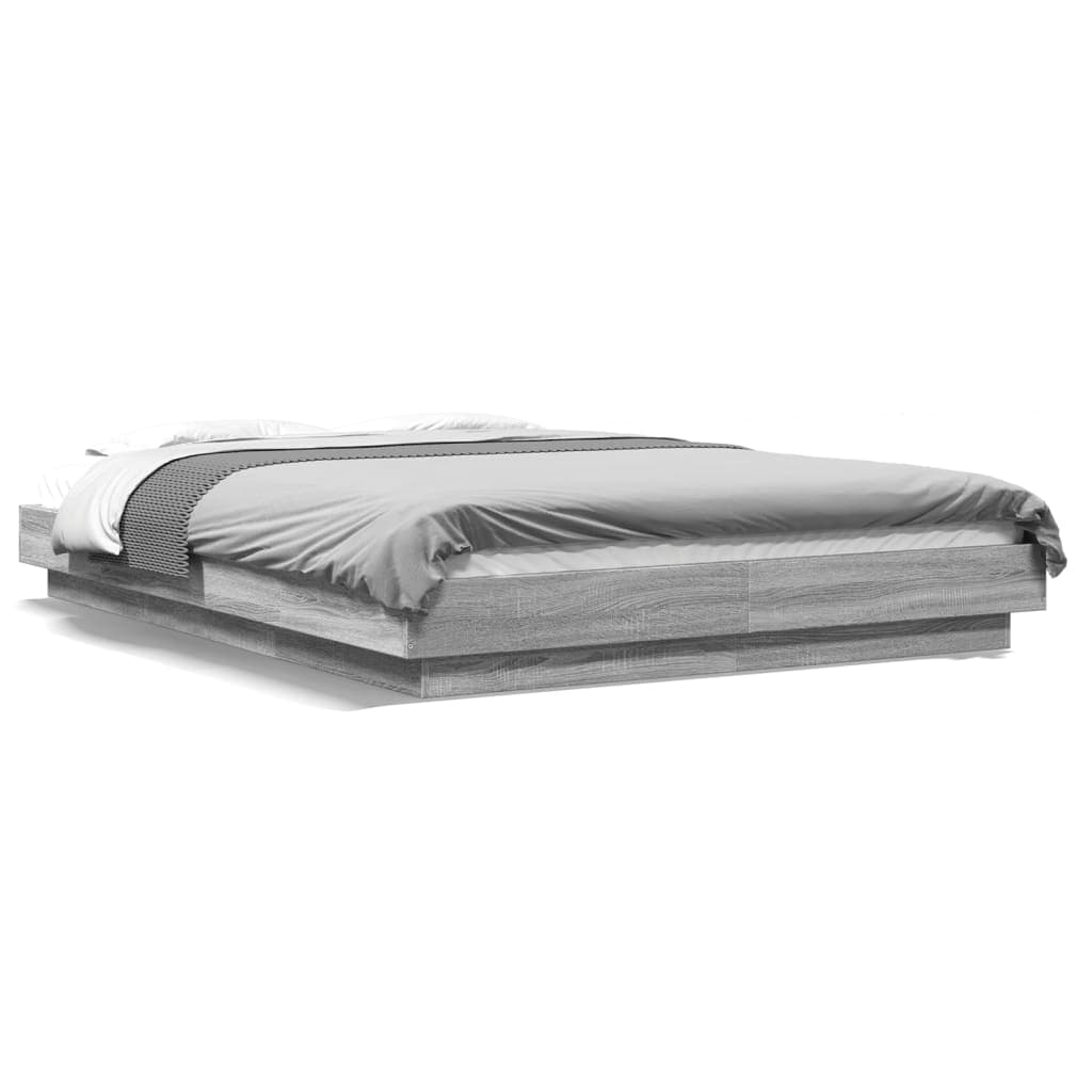 vidaXL Estrutura cama 120x190 cm derivados de madeira cinzento sonoma
