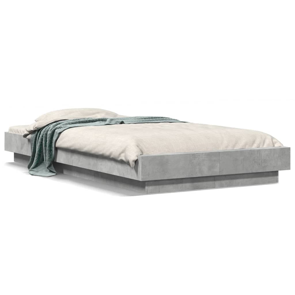 vidaXL Estrutura de Cama 90x190 cm Derivados de Madeira Cinza Cimento - 2257337033