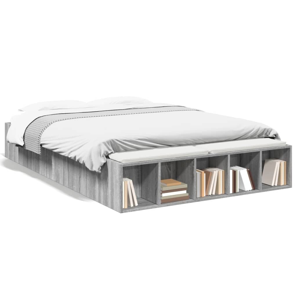 vidaXL Estrutura de Cama 120x200 cm Derivados de Madeira Cinza Sonoma - 1770954830