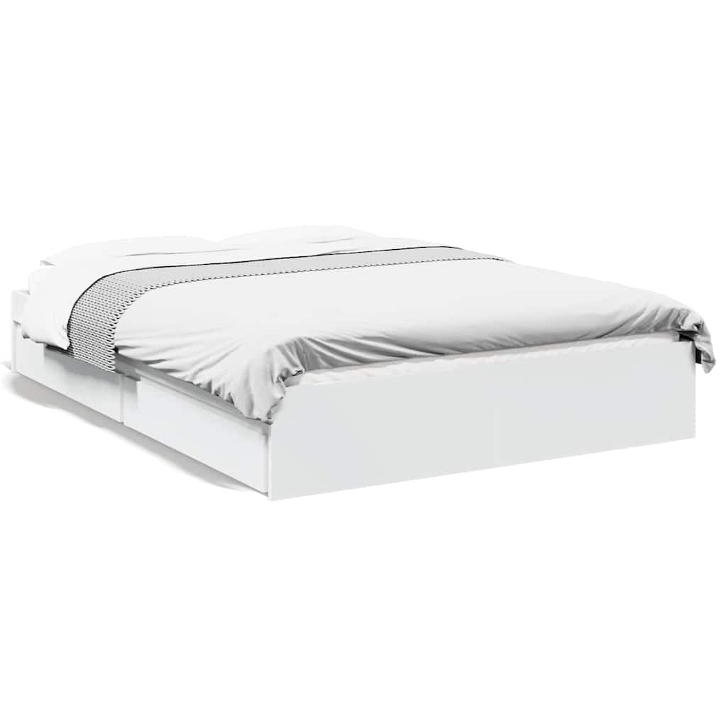 vidaXL Estrutura de Cama C/ Gavetas 120x200cm Derivados Madeira Branco - 2070242173