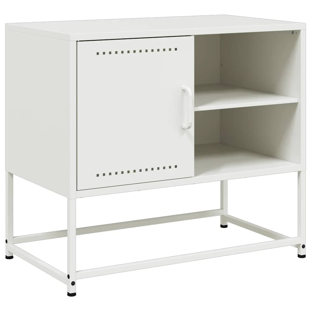 vidaXL Móvel de TV 68x39x60,5 cm Aço Branco - 3434554088