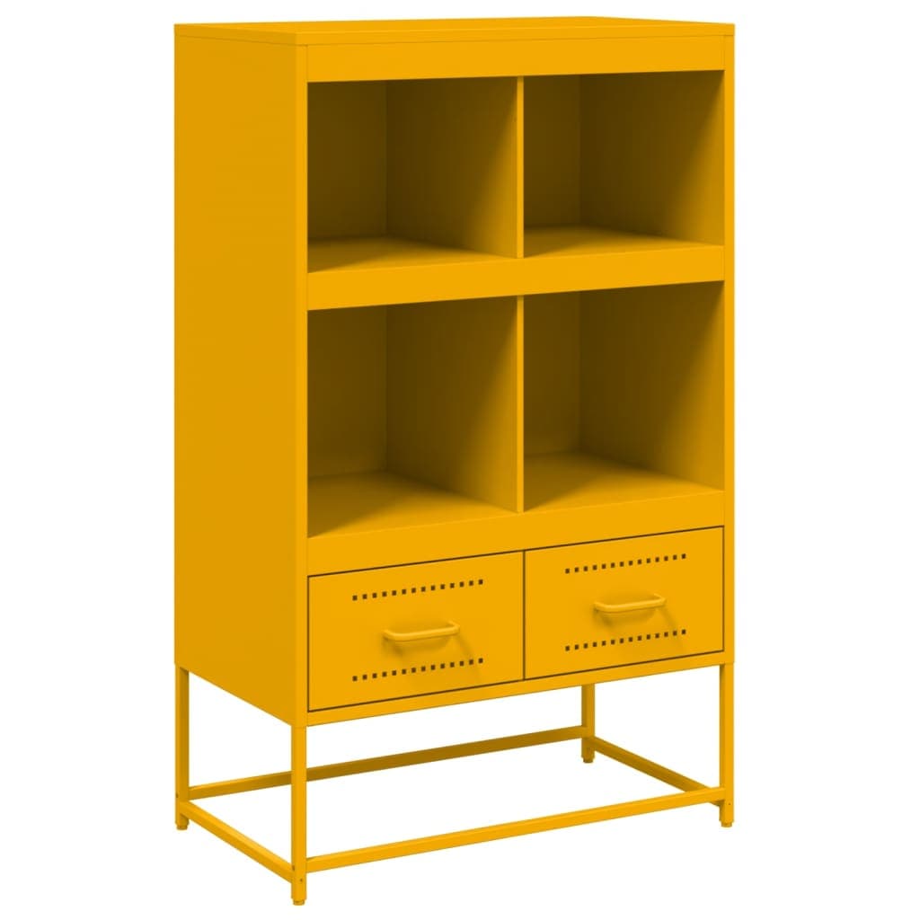 vidaXL Móvel alto 68x39x111,5 cm aço amarelo mostarda