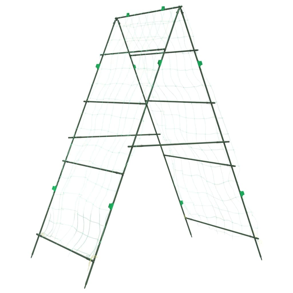vidaXL Treliça de jardim para plantas trepadeiras estrutura em A aço