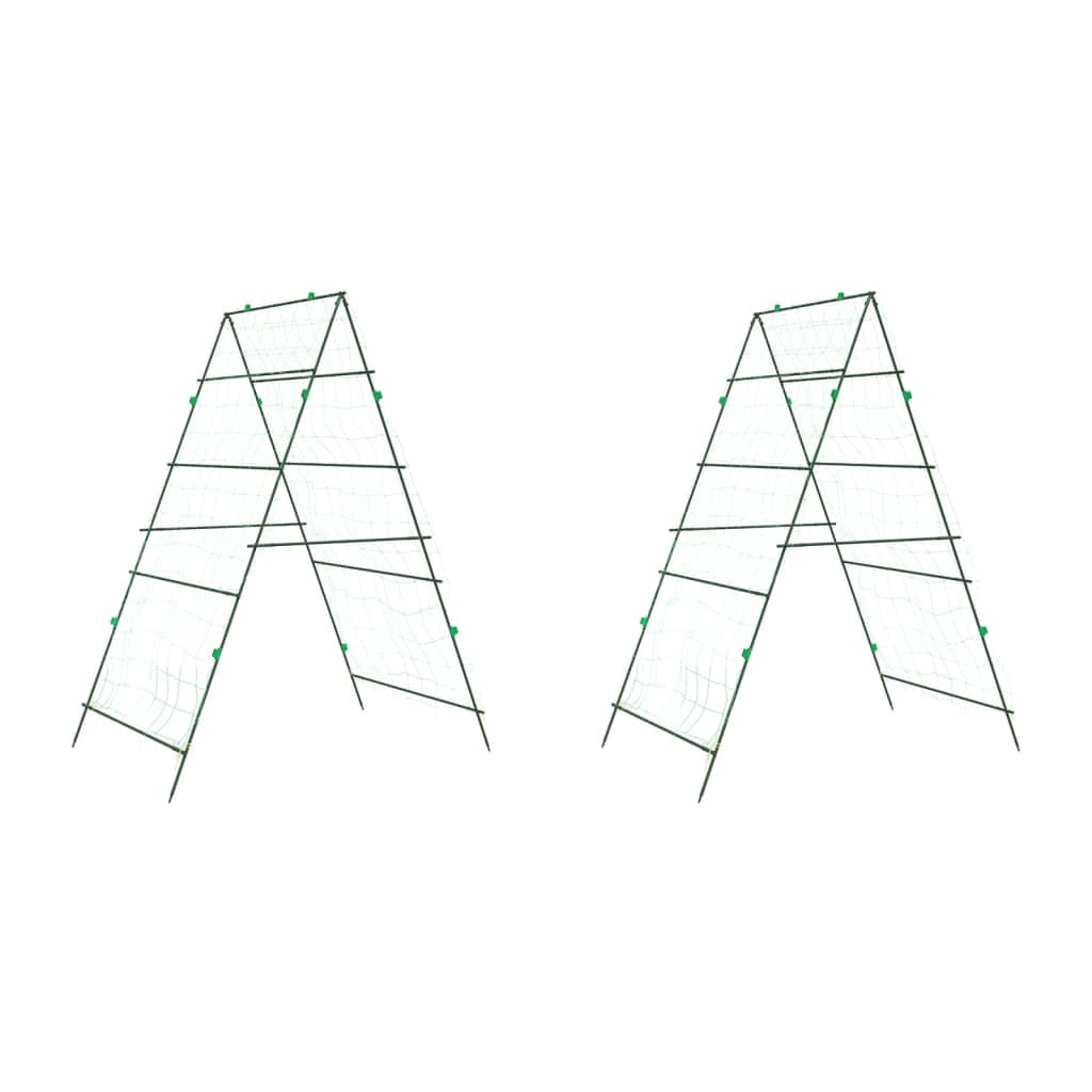 vidaXL Treliças jardim p/ plantas trepadeiras 2 pcs estrutura em A aço