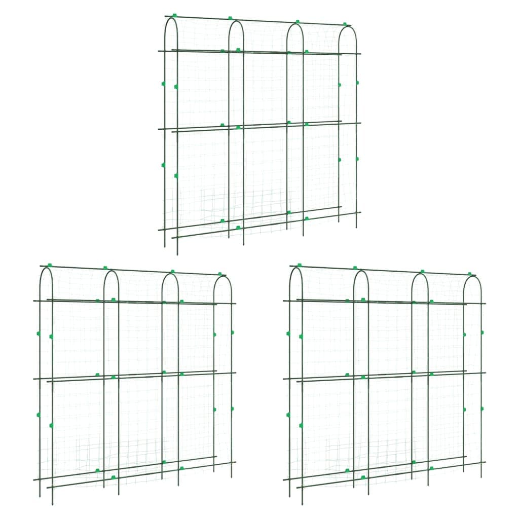 vidaXL Treliças jardim p/ plantas trepadeiras 3 pcs estrutura em U aço