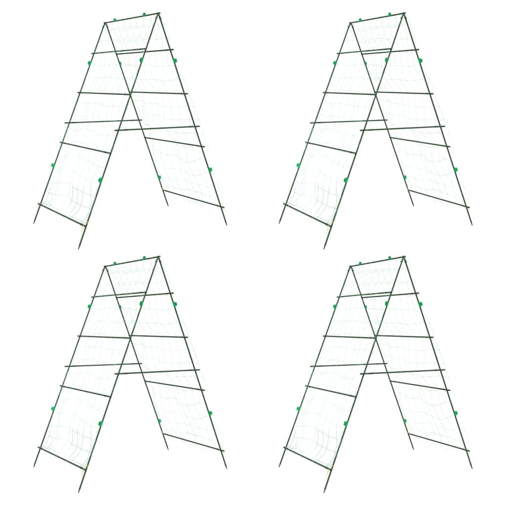 vidaXL Treliças jardim p/ plantas trepadeiras 4 pcs estrutura em A aço