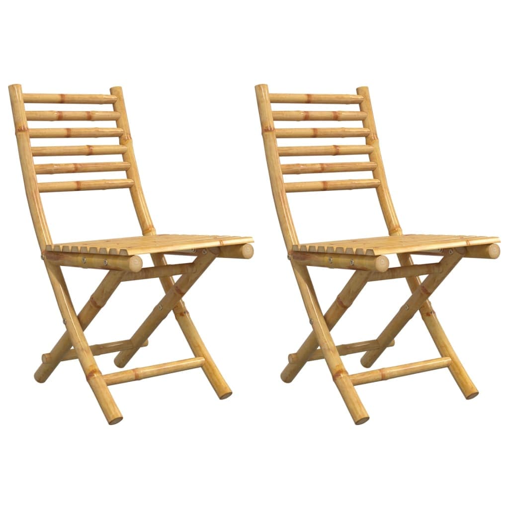 vidaXL Cadeiras de jardim dobráveis 2 pcs 43x54x88 cm bambu
