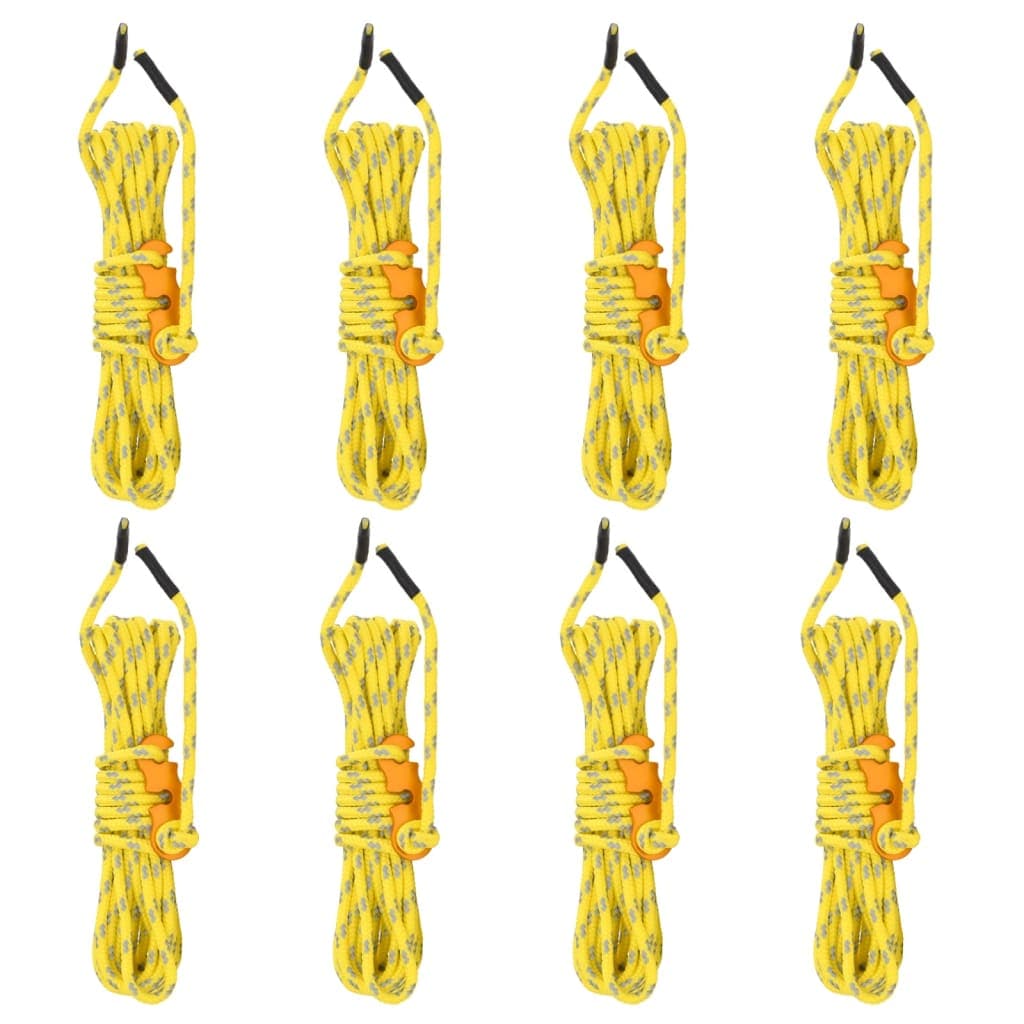 vidaXL Cordas para tenda com esticadores refletores 8 pcs 4 m 4 mm