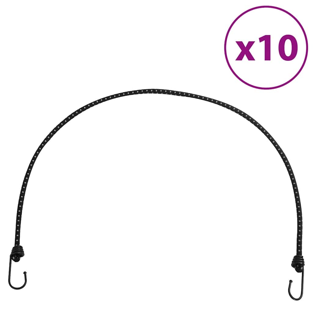 vidaXL Cordas elásticas c/ faixas refletoras e ganchos 10 pcs 100 cm
