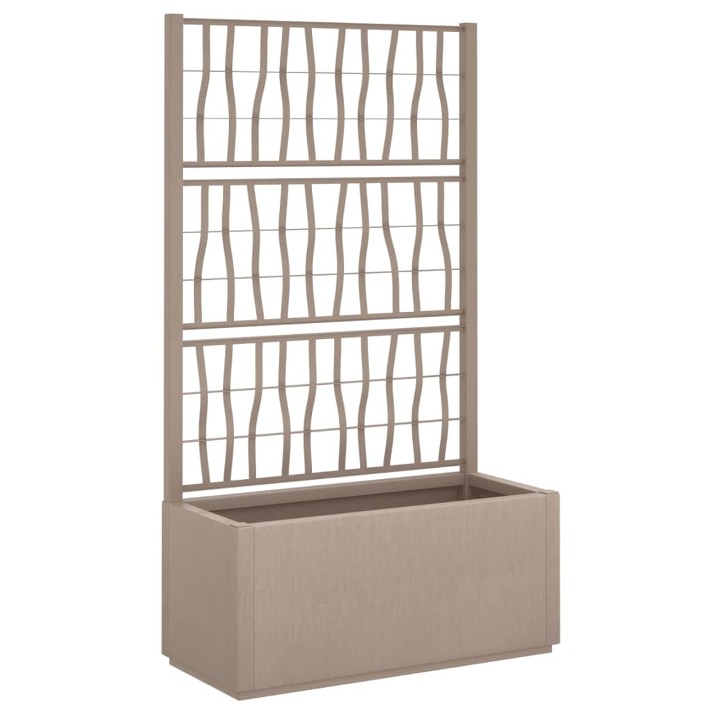 vidaXL Vaso/floreira Jardim com Treliça 80x36x140 cm Pp Castanho-claro - 722119600