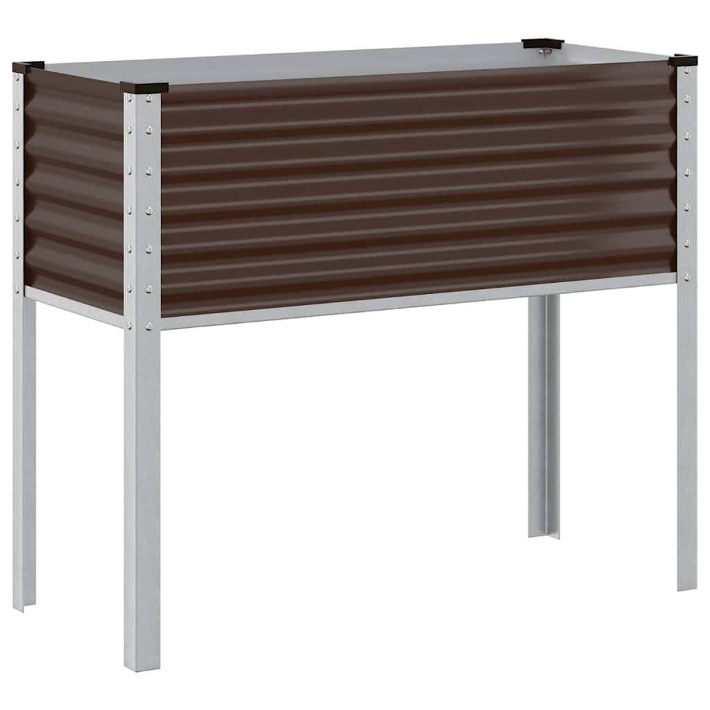 vidaXL Vaso de jardim marrom 100x45x90 cm aço