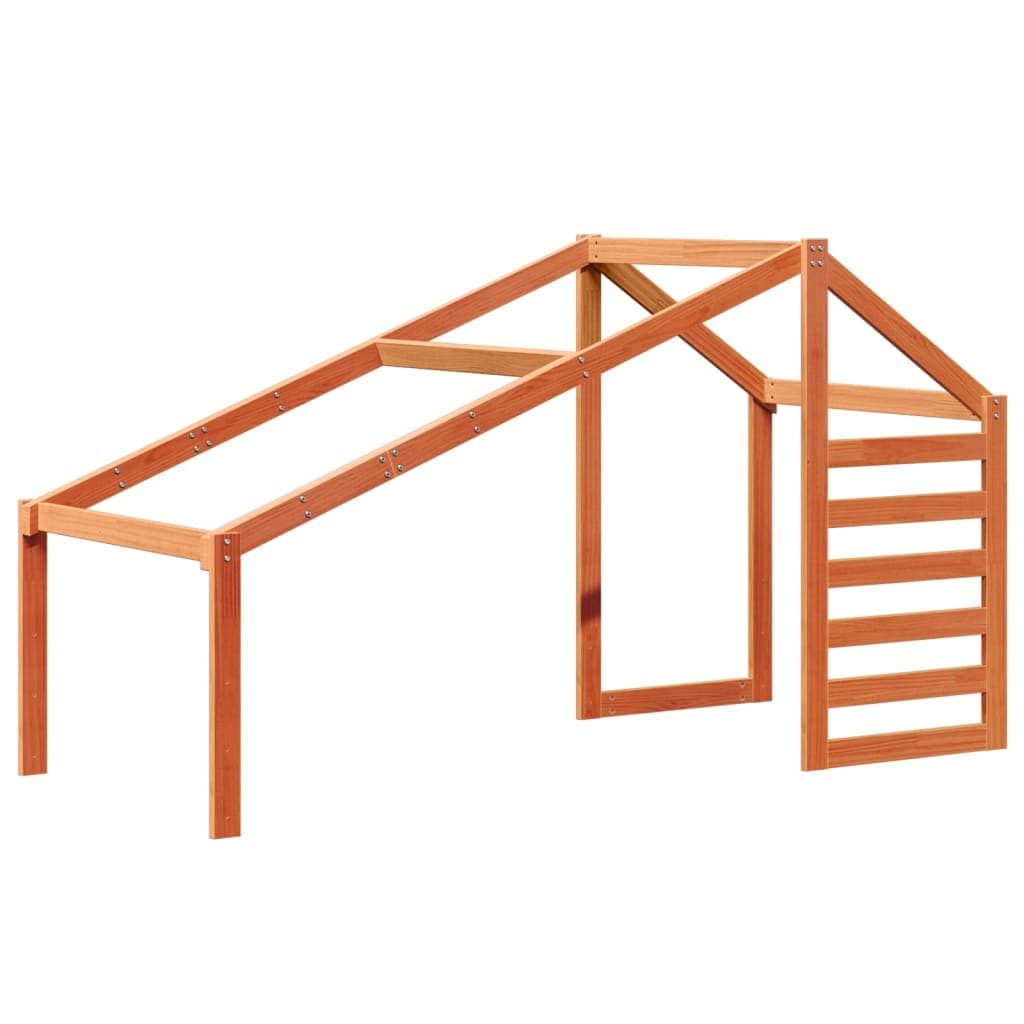vidaXL Telhado de cama infantil 198x97x113cm pinho maciço castanho-mel